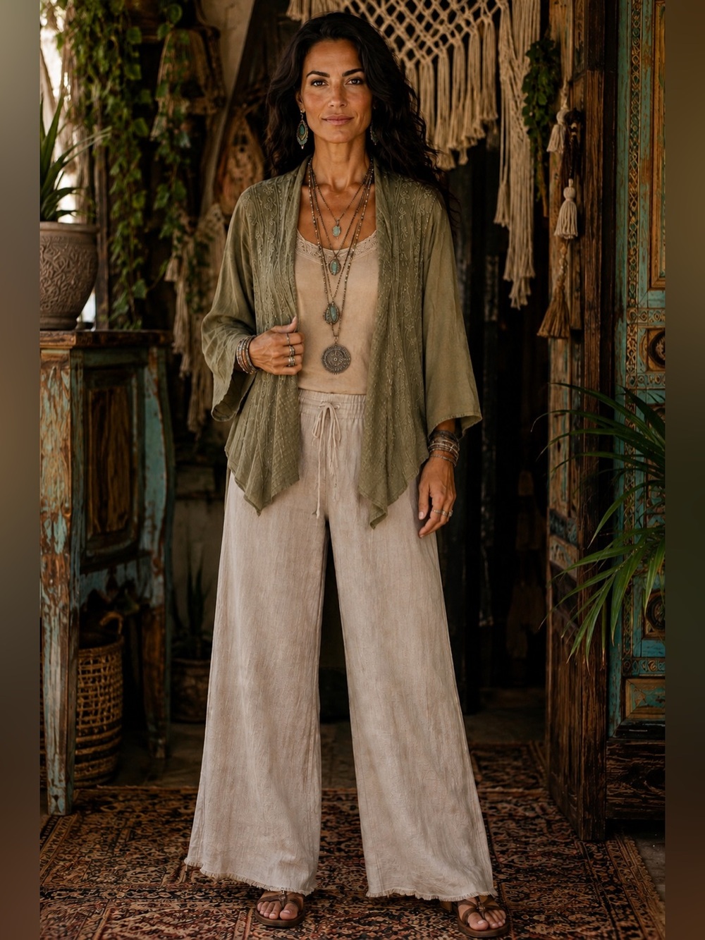 Olive Open-Front Lightweight Women's Jacket